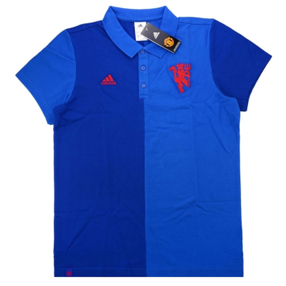 Manchester united sales blue polo shirt