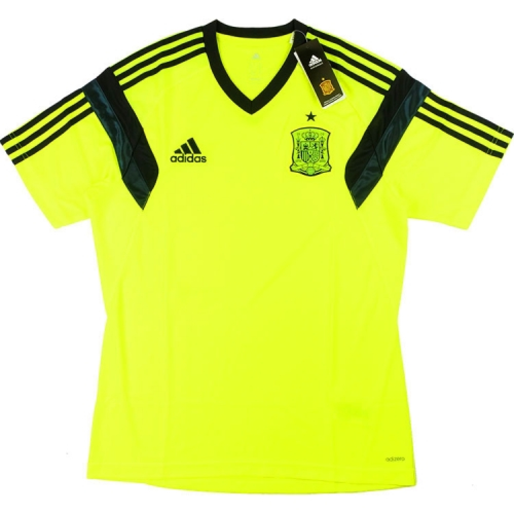 2014-15 Spain Adidas Training Shirt (Volt)