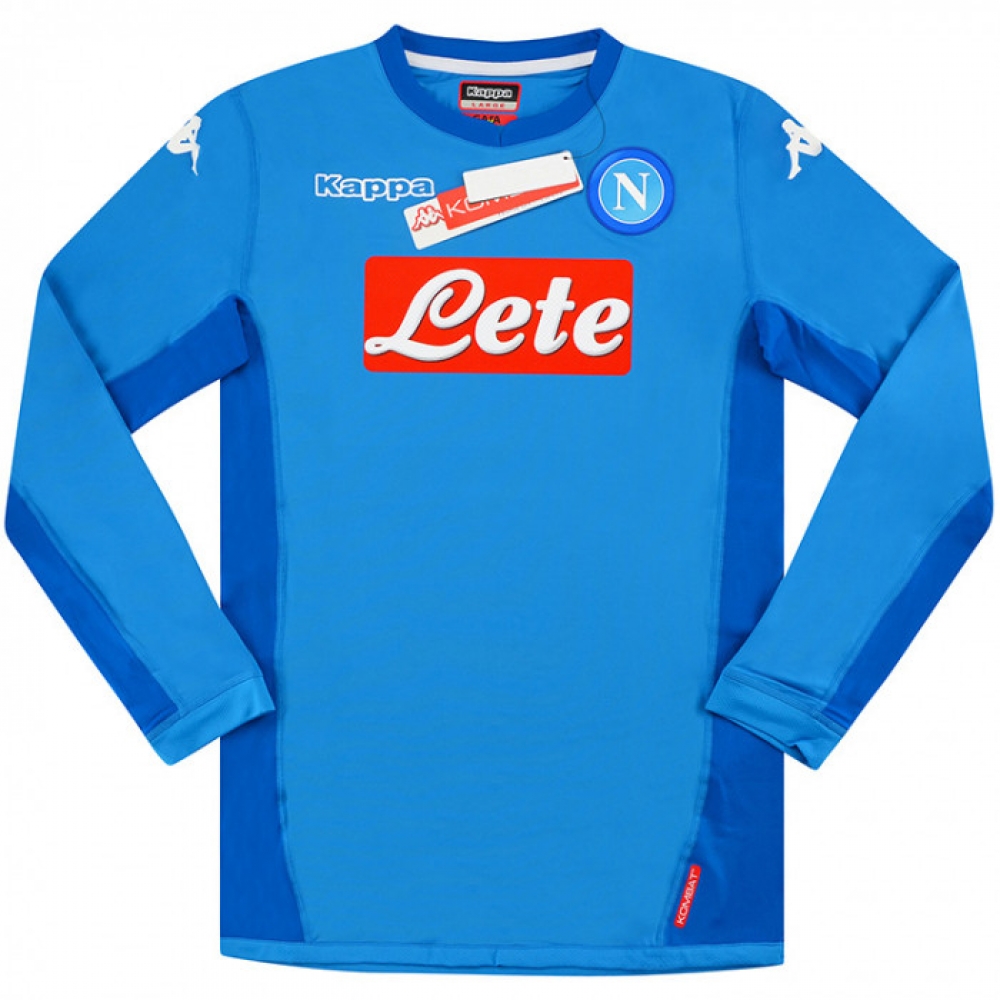 Napoli Kappa Home Authentic Long Sleeve Football -