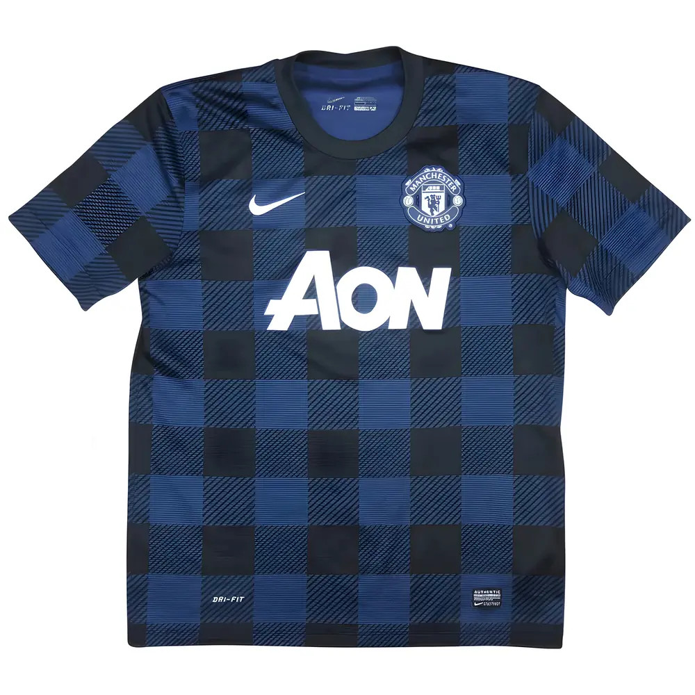 '13-'14 Manchester United Away Shirt (S) (Mint) Polyester Made By: Nike Men's Navy Small