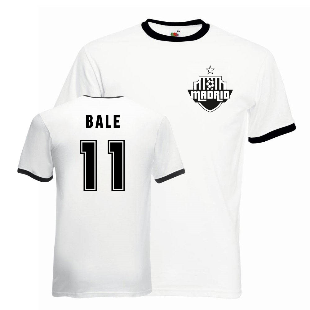 Gareth Bale Real Madrid Ringer Tee (White-) Polyester Uksoccershop Men's Black Small
