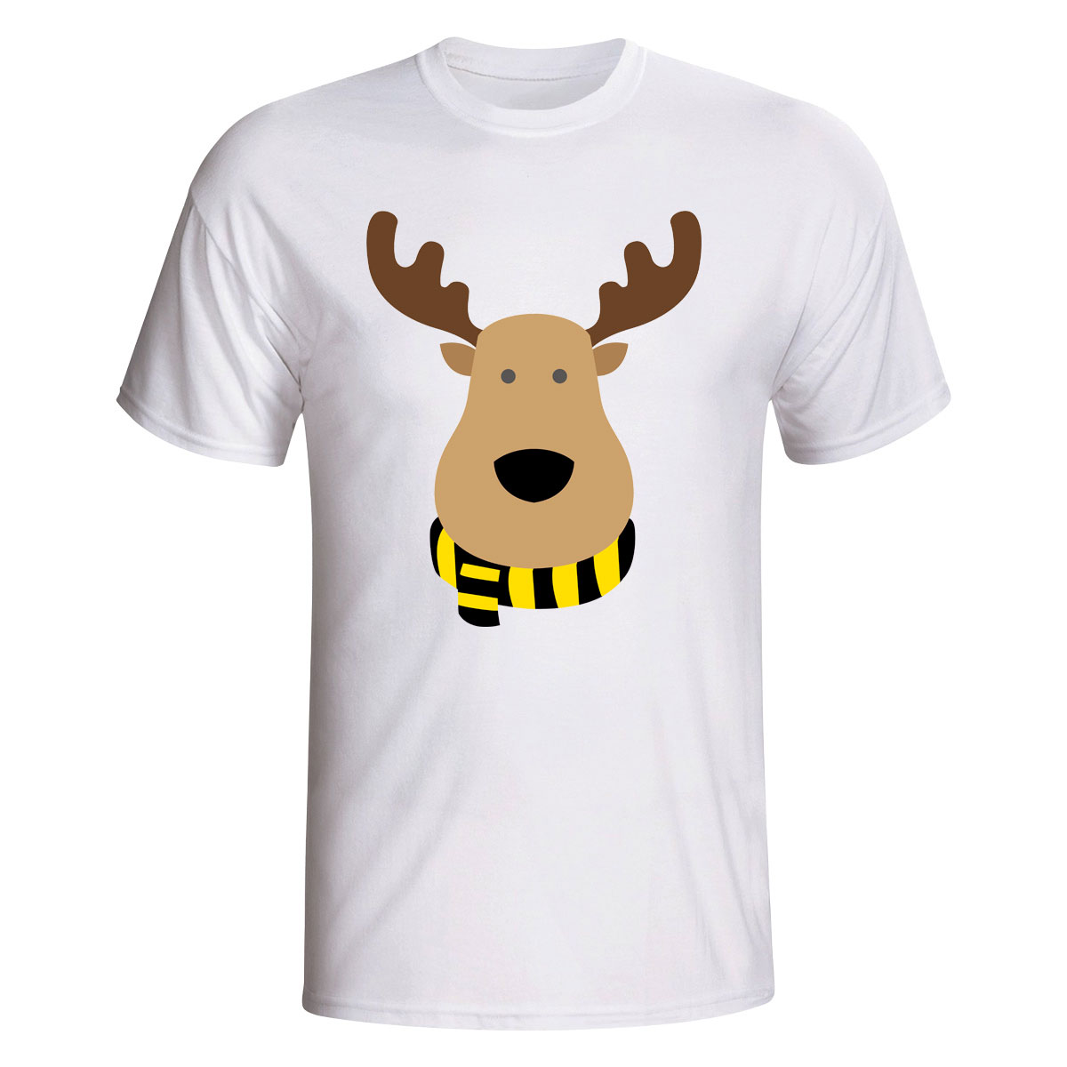 Watford Rudolph Supporters T-Shirt (White) Polyester Made By: Gildan Men's White Xxl