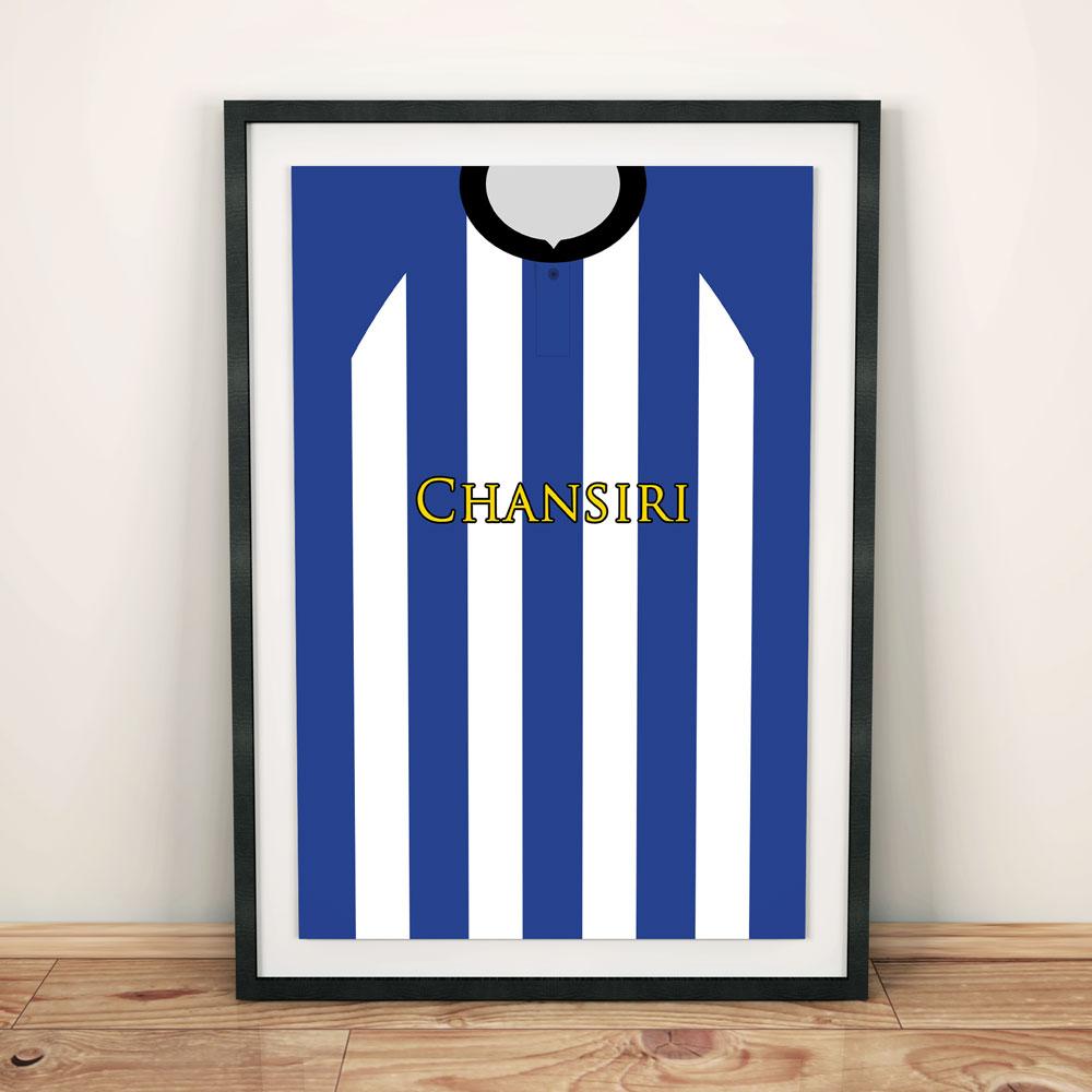 Sheffield Wednesday 18 19 Football Shirt Art Print Uksoccershop