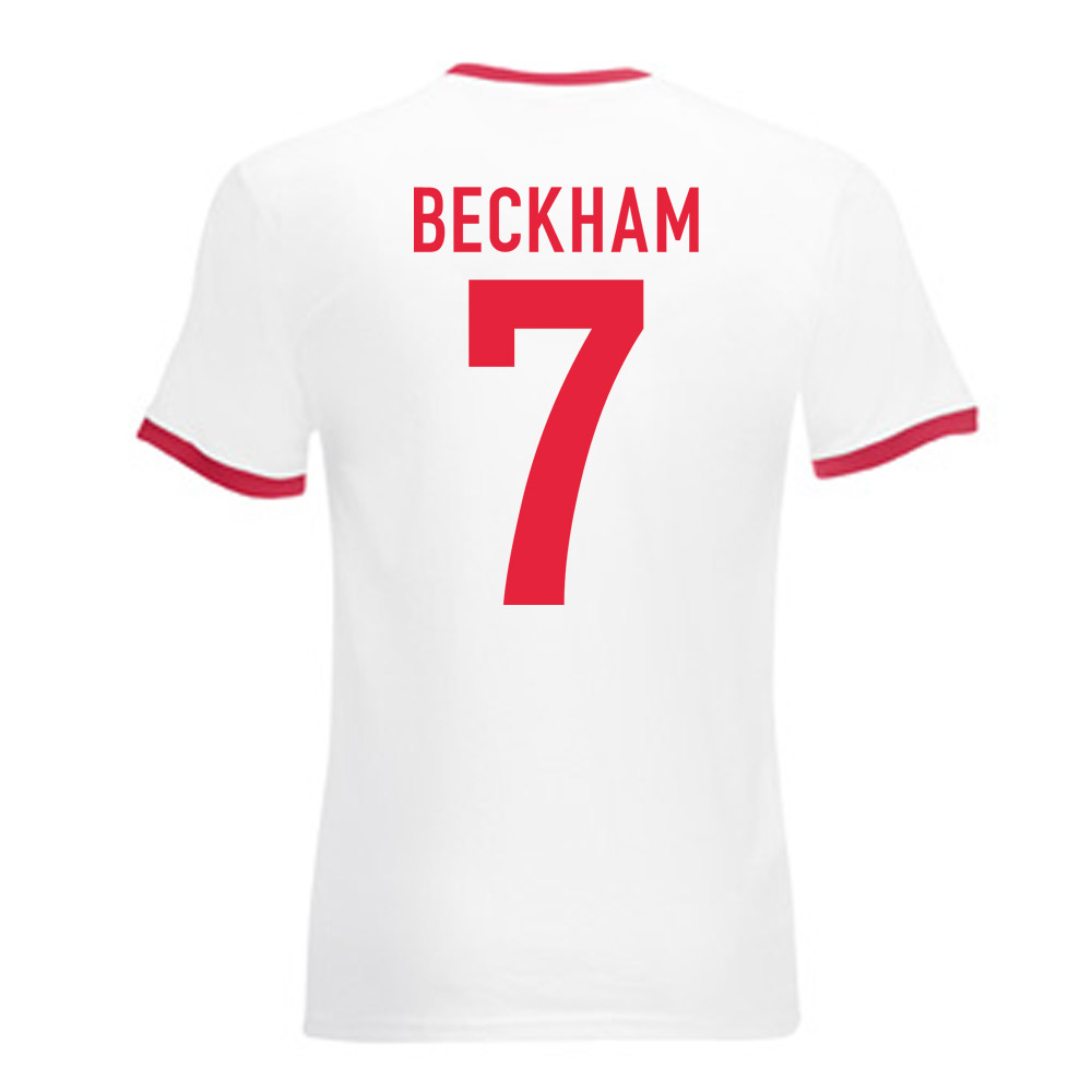 Click to view product details and reviews for David Beckham England Ringer Tee White Red. Click to view product details and reviews for David Beckham England Ringer Tee White Red.