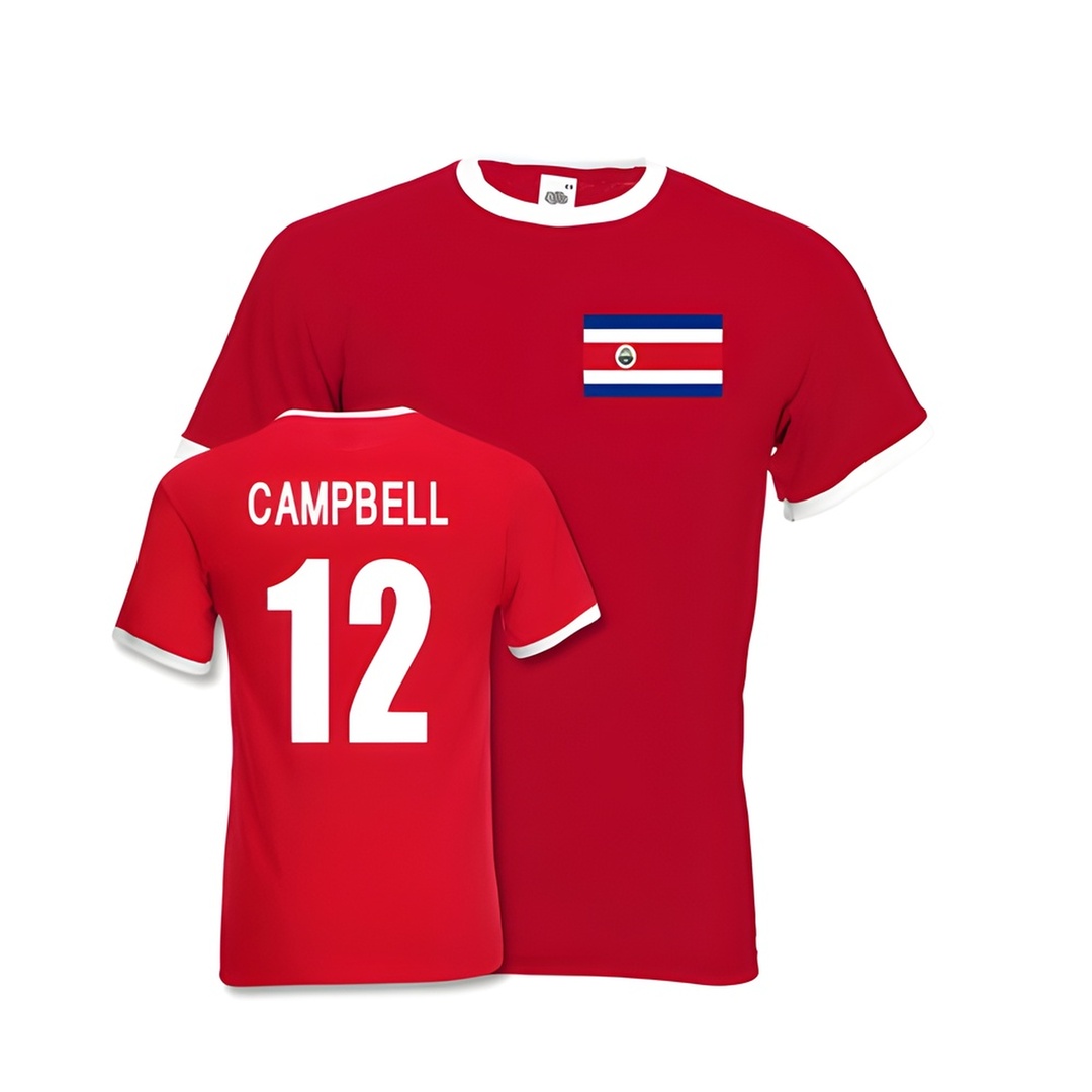 Joel Campbell Costa Rica Ringer Tee (Red) Polyester Made By: Gildan Men's Red Large
