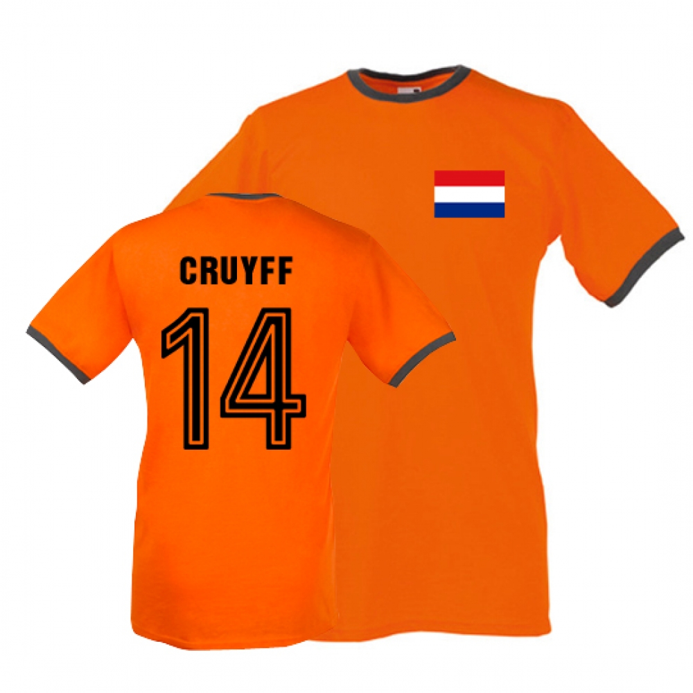 Click to view product details and reviews for Johan Cruyff Holland Ringer Tee Orange.