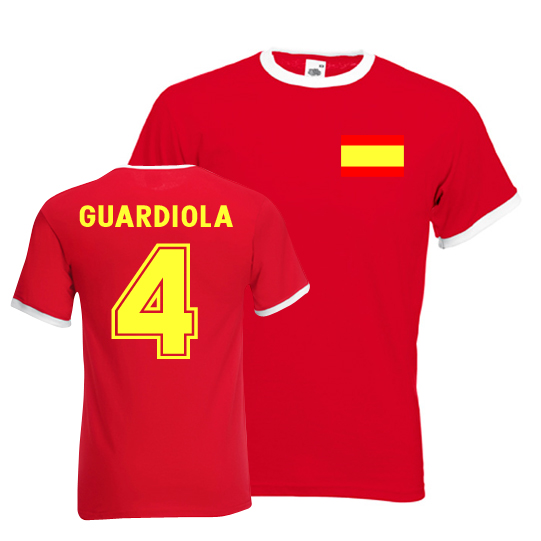 Click to view product details and reviews for Josep Guardiola Spain Ringer Tee Red.