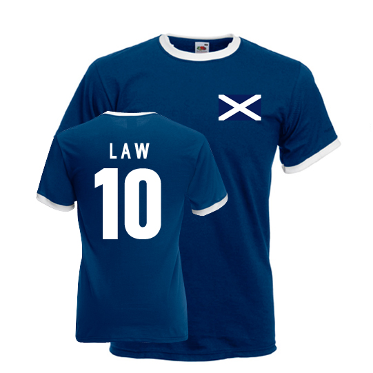 Click to view product details and reviews for Dennis Law Scotland Ringer Tee Navy.