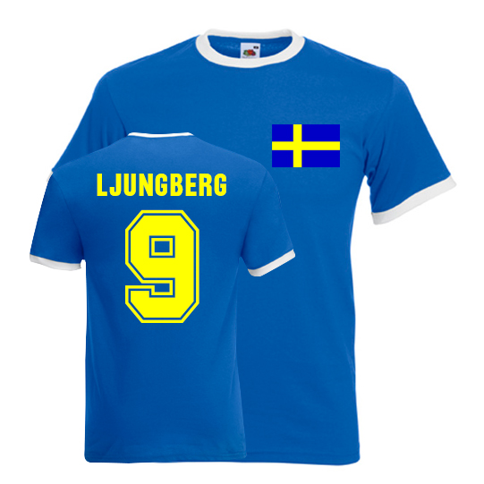 Click to view product details and reviews for Freddie Ljungberg Sweden Ringer Tee Blue.