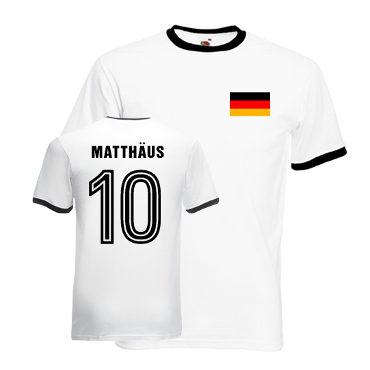 Click to view product details and reviews for Lothar Matthaus Germany Ringer Tee White Black. Click to view product details and reviews for Lothar Matthaus Germany Ringer Tee White Black.