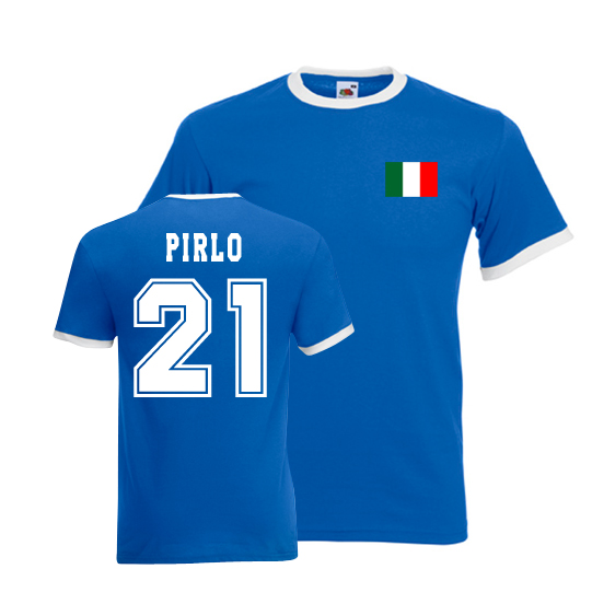 Click to view product details and reviews for Andrea Pirlo Italy Ringer Tee Blue.