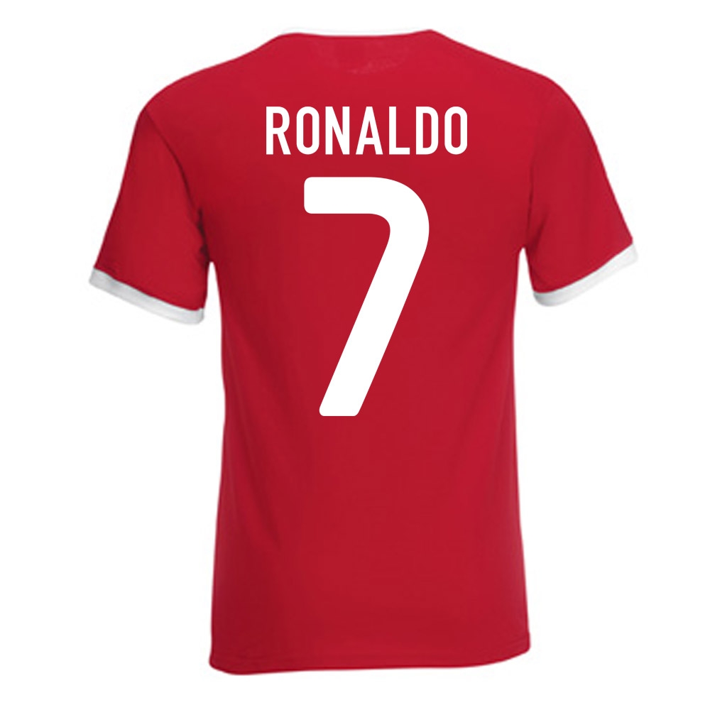 Cristiano Ronaldo Portugal Ringer Tee (Red)