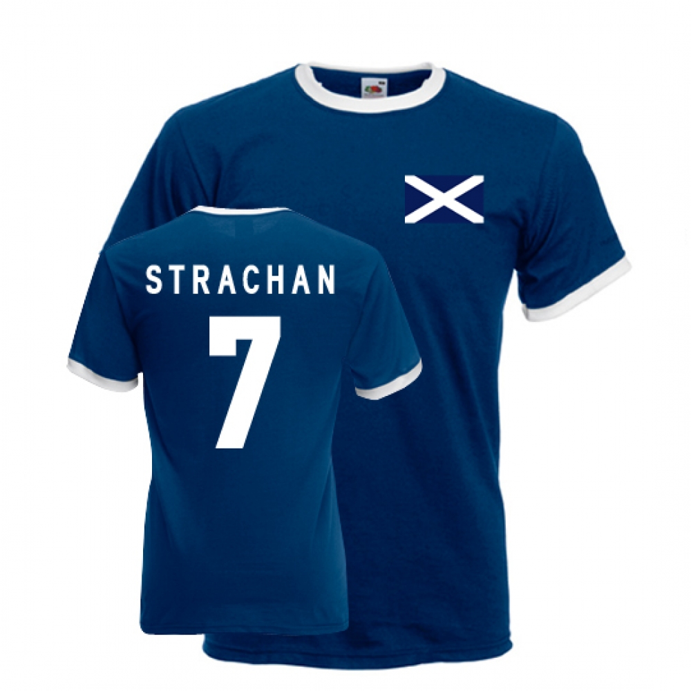 Click to view product details and reviews for Gordon Strachan Scotland Ringer Tee Navy.