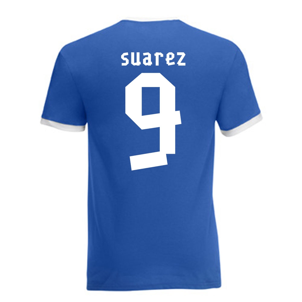 Click to view product details and reviews for Luis Suarez Uruguay Ringer Tee Blue.