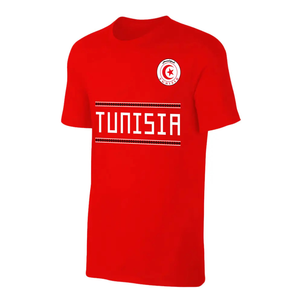 Tunisia Wc2018 \'Qualifiers\' T-Shirt - Polyester Made By: Soccer Tees Men's Red 4XL