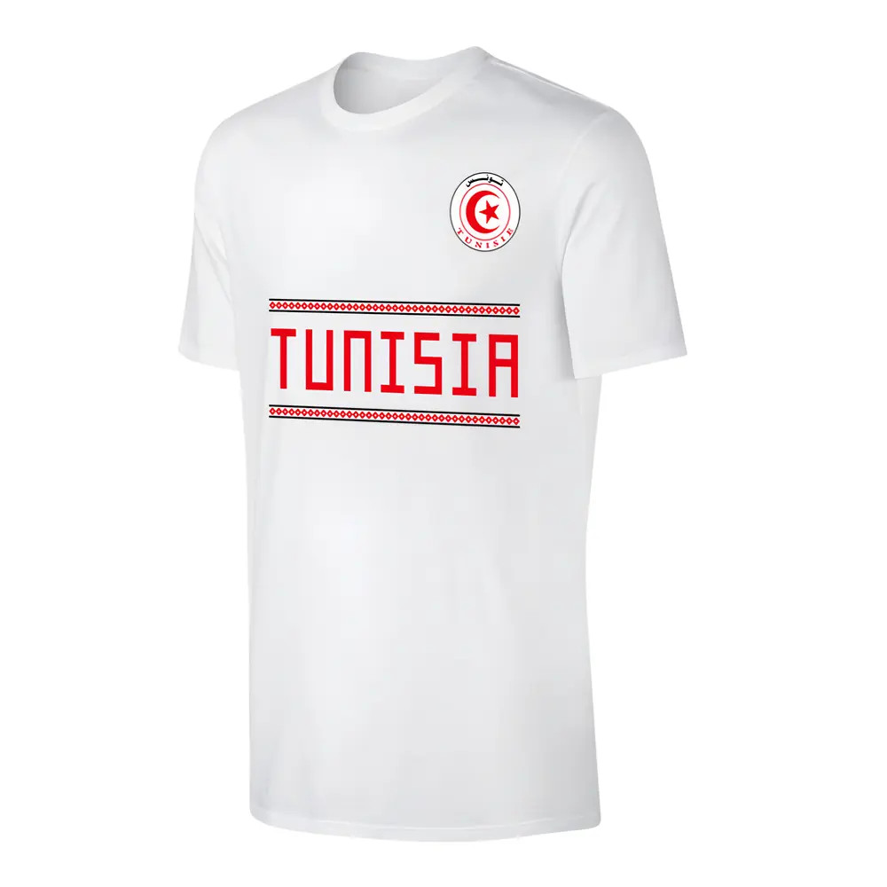 Tunisia Wc2018 \'Qualifiers\' T-Shirt - Polyester Made By: Soccer Tees Men's White Xxl