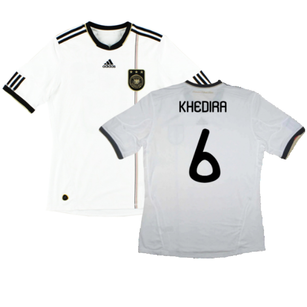 '10-'11 Germany Home Shirt (S) (Excellent) (Khedira 6) Polyester Made By: Adidas Men's White Small