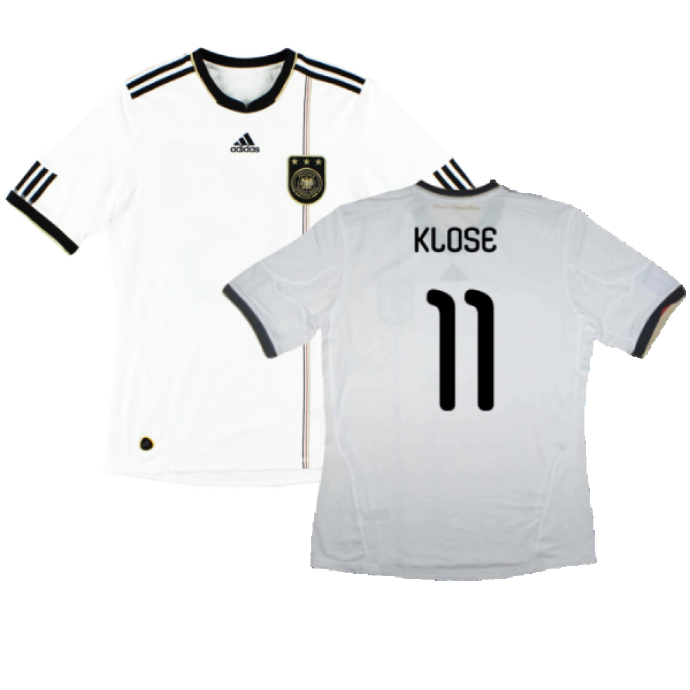 '10-'11 Germany Home Shirt (S) (Very Good) (Klose 11) Polyester Made By: Adidas Men's White Small