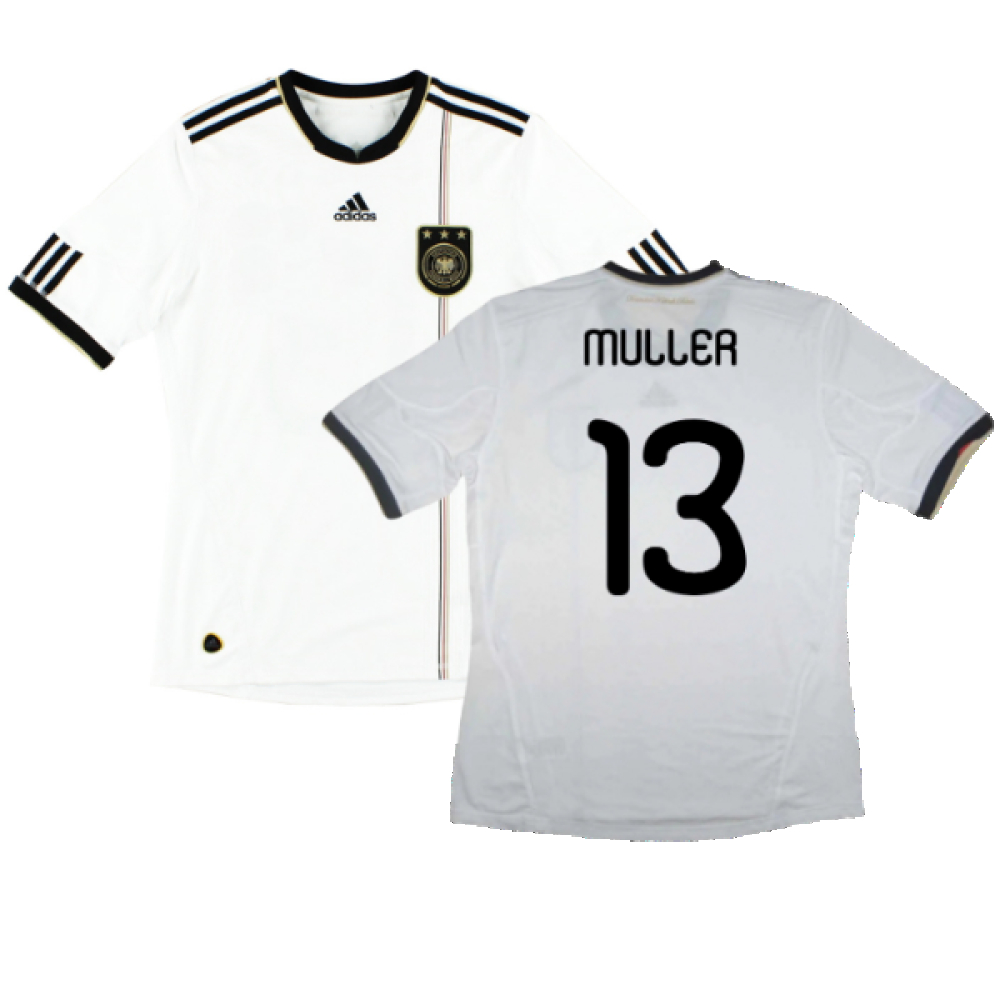 '10-'11 Germany Home Shirt (S) (Excellent) (Muller 13) Polyester Made By: Adidas Men's White Small