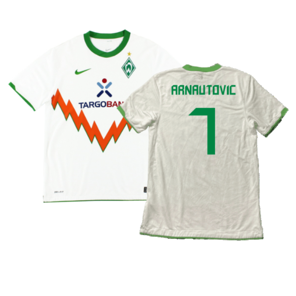 '10-'11 Werder Bre Away Shirt (Very Good) (Arnautovic 7) Polyester Made By: Nike Men's White Xxl