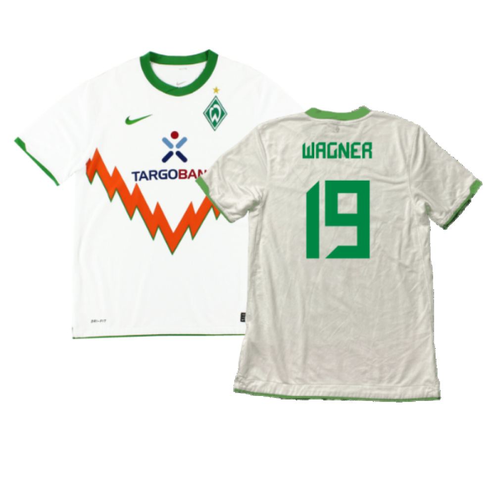 '10-'11 Werder Bre Away Shirt (Very Good) (Wagner 19) Polyester Made By: Nike Men's White Xxl