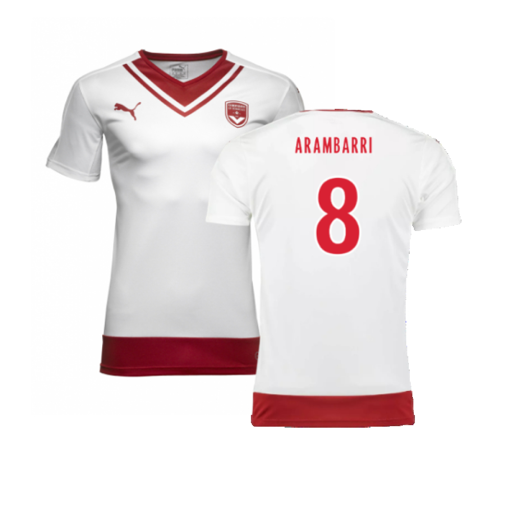 '16-'17 Bordeaux Puma Away Shirt (Good) (Arambarri 8) Polyester Men's White Medium