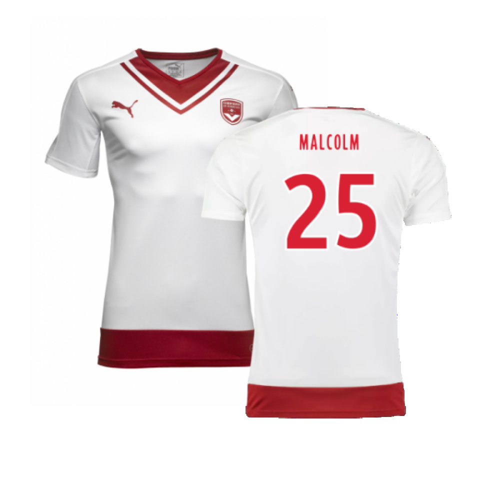 '16-'17 Bordeaux Puma Away Shirt (Good) (Malcolm 25) Polyester Men's White Medium