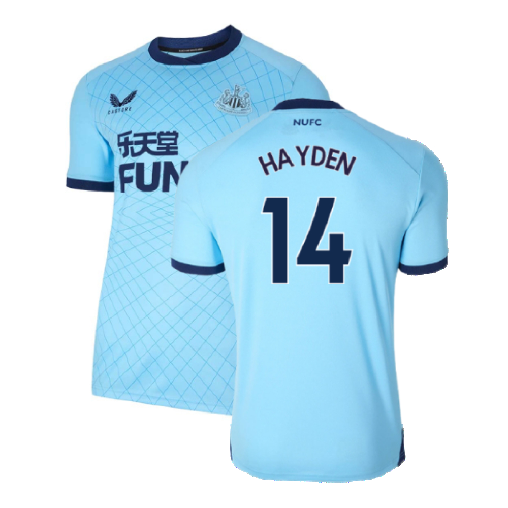 '21-'22 Newcastle United Third Shirt ) (Excellent) (Hayden 14) Polyester Made By: Castore Men's Blue Xxl