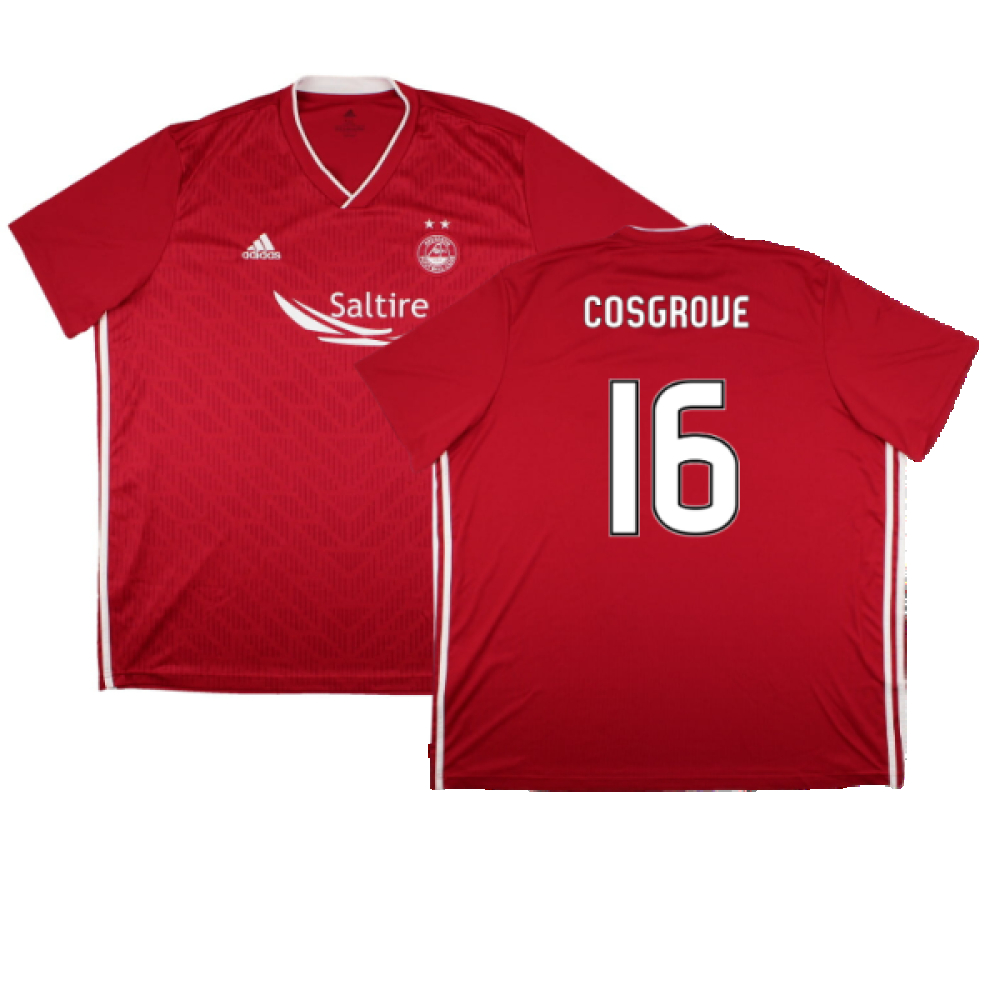 '18-'19 Aberdeen Home Shirt ) (Very Good) (Cosgrove 16) Polyester Made By: Adidas Men's Red 3XL