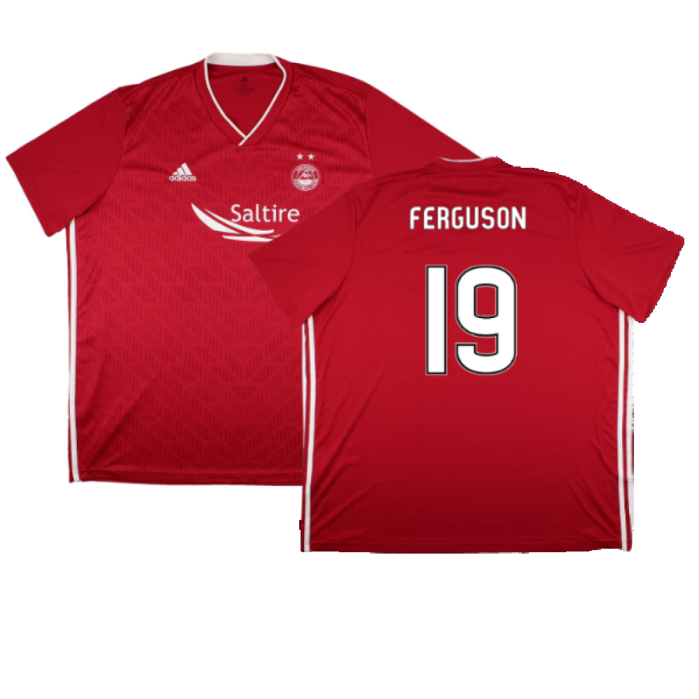 '18-'19 Aberdeen Home Shirt ) (Very Good) (Ferguson 19) Polyester Made By: Adidas Men's Red 3XL