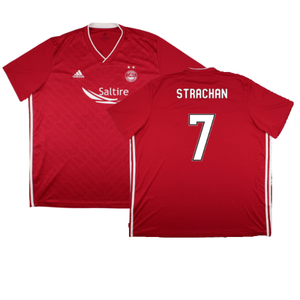'18-'19 Aberdeen Home Shirt ) (Very Good) (Strachan 7) Polyester Made By: Adidas Men's Red 3XL