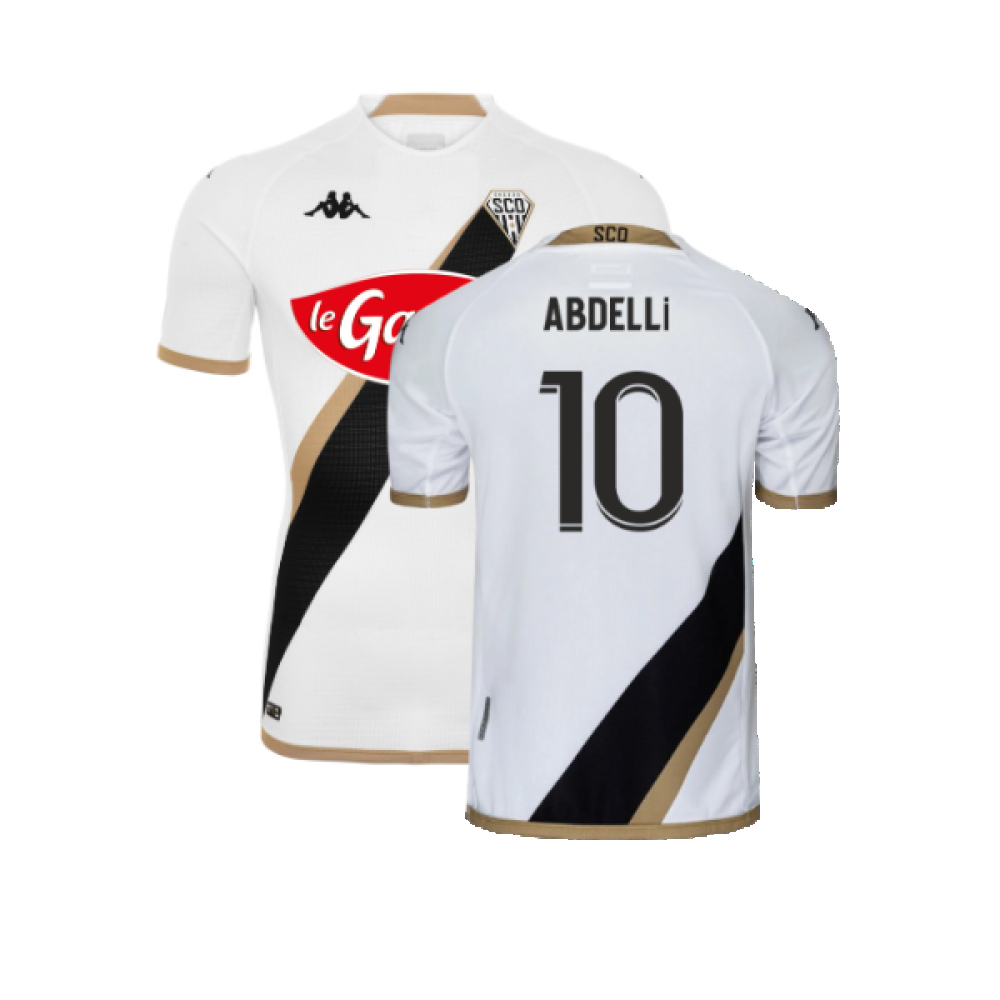 '22-'23 Angers Sco Away Shirt (L) (Excellent) (Abdelli 10) Polyester Made By: Kappa Men's White Large