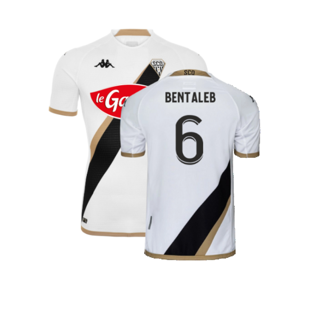 '22-'23 Angers Sco Away Shirt (L) (Excellent) (Bentaleb 6) Polyester Darren Bent Made By: Kappa Men's White Large