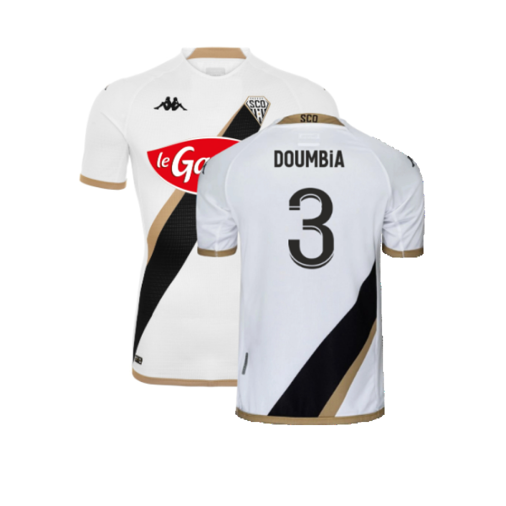 '22-'23 Angers Sco Away Shirt (L) (Excellent) (Doumbia 3) Polyester Made By: Kappa Men's White Large