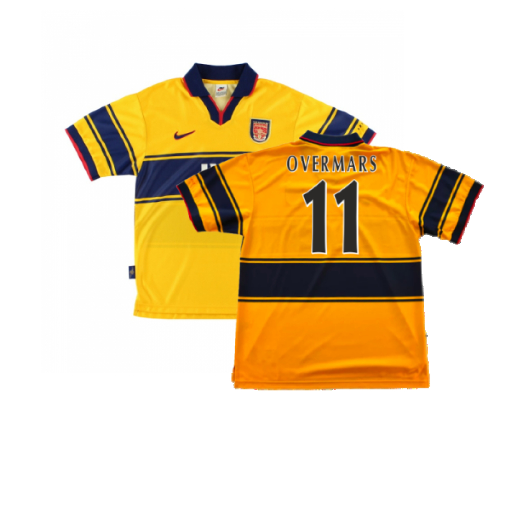 '97-'99 Arsenal Away Shirt (Excellent) (Overmars 11) Polyester Made By: Nike Men's Yellow Small