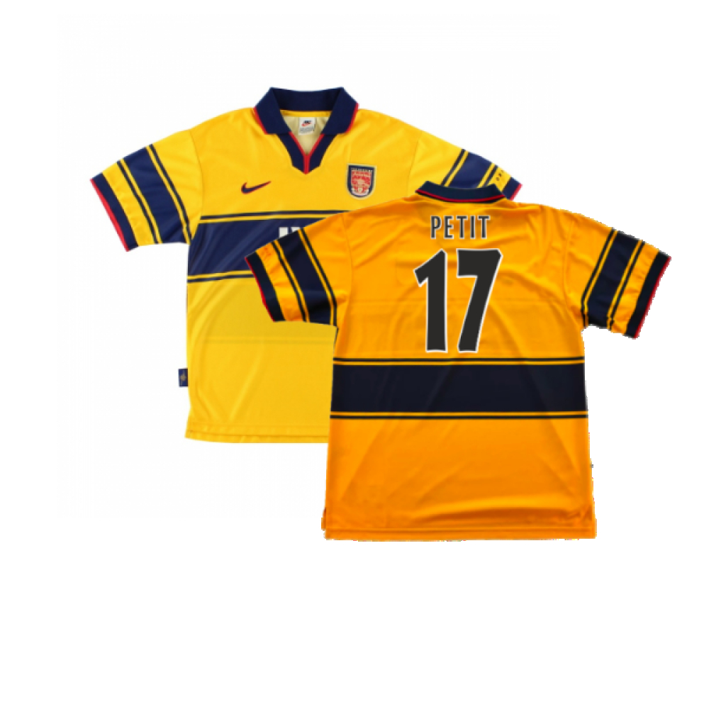 '97-'99 Arsenal Away Shirt (Excellent) (Petit 17) Polyester Made By: Nike Men's Yellow Small