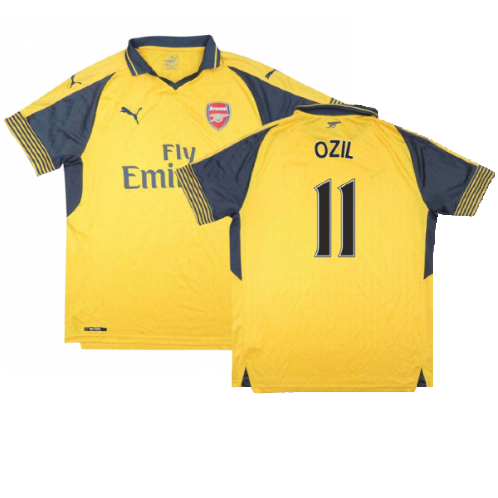 '16-'17 Arsenal Away Shirt ) (Mint) (Ozil 11) Polyester Made By: Puma Men's Yellow Extra Small