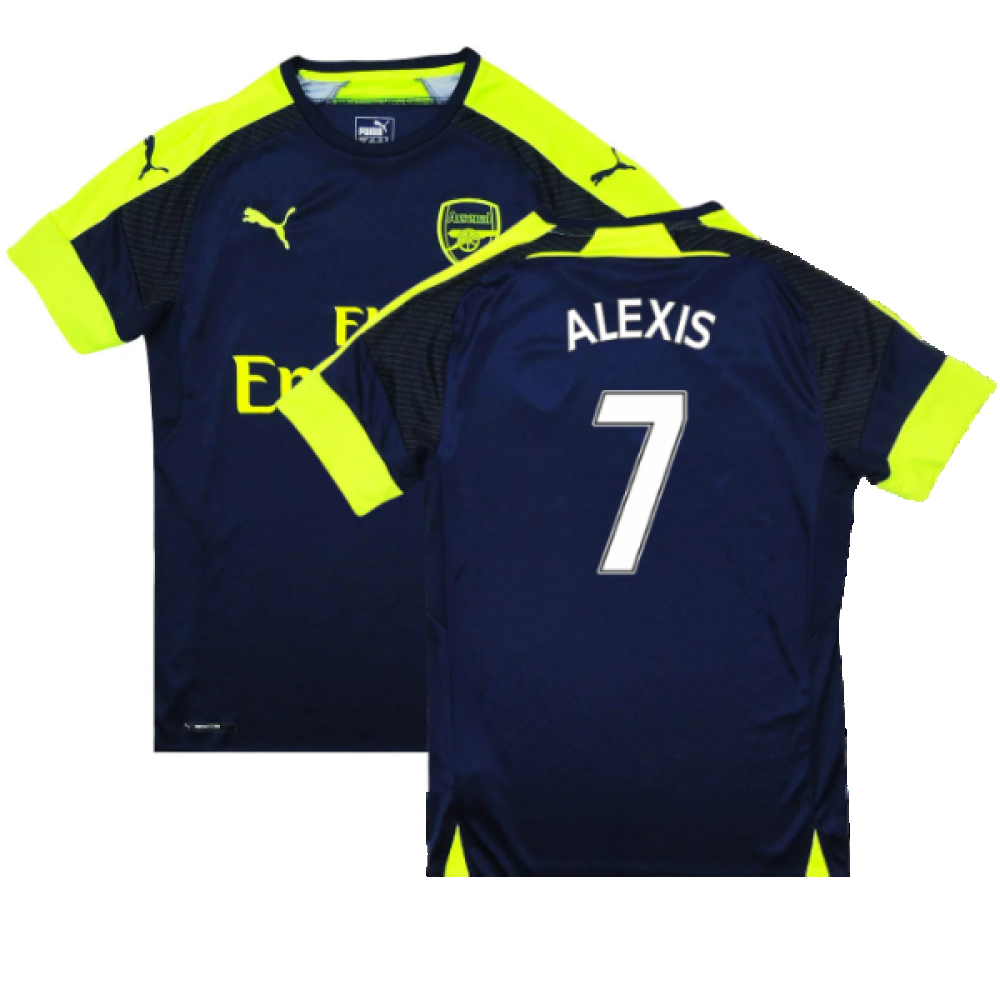 '16-'17 Arsenal Third Shirt ) (Mint) (Alexis 7) Polyester Made By: Puma Men's Navy Extra Small