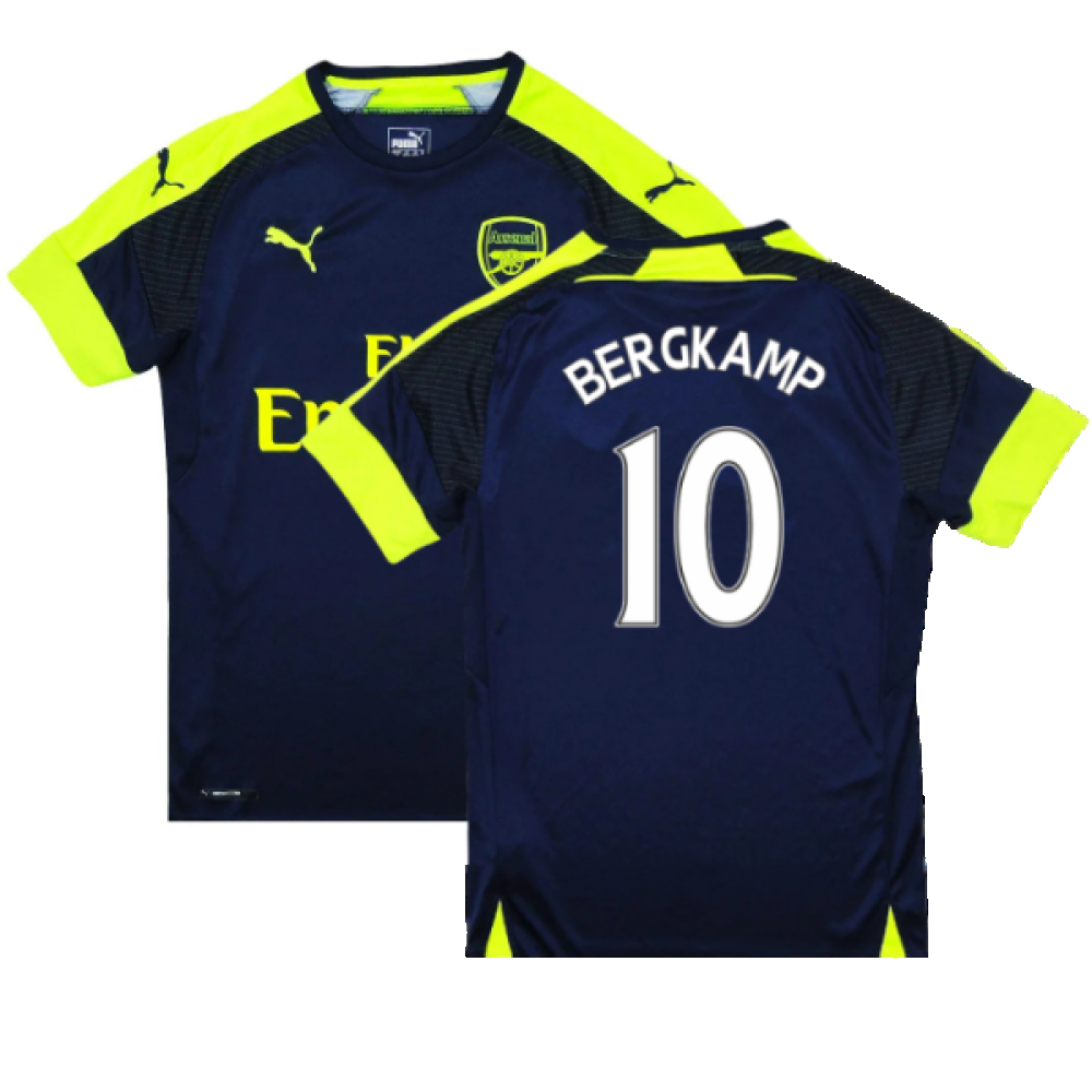 '16-'17 Arsenal Third Shirt ) (Mint) (Bergkamp 10) Polyester Made By: Puma Men's Navy Extra Small