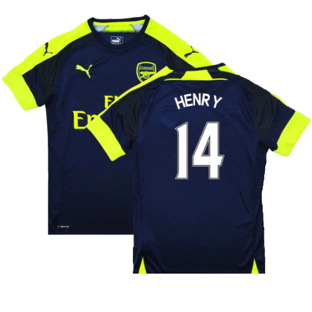 '16-'17 Arsenal Third Shirt ) (Mint) (Henry 14) Polyester Made By: Puma Men's Navy Extra Small