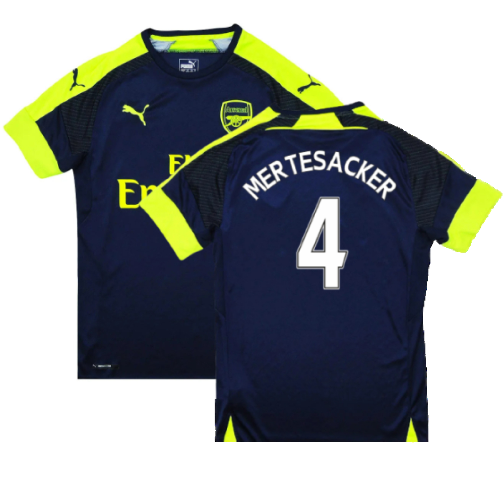 '16-'17 Arsenal Third Shirt ) (Mint) (Mertesacker 4) Polyester Made By: Puma Men's Navy Extra Small