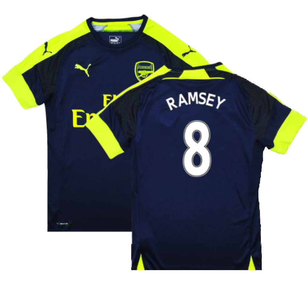 '16-'17 Arsenal Third Shirt ) (Mint) (Ramsey 8) Polyester Made By: Puma Men's Navy Extra Small