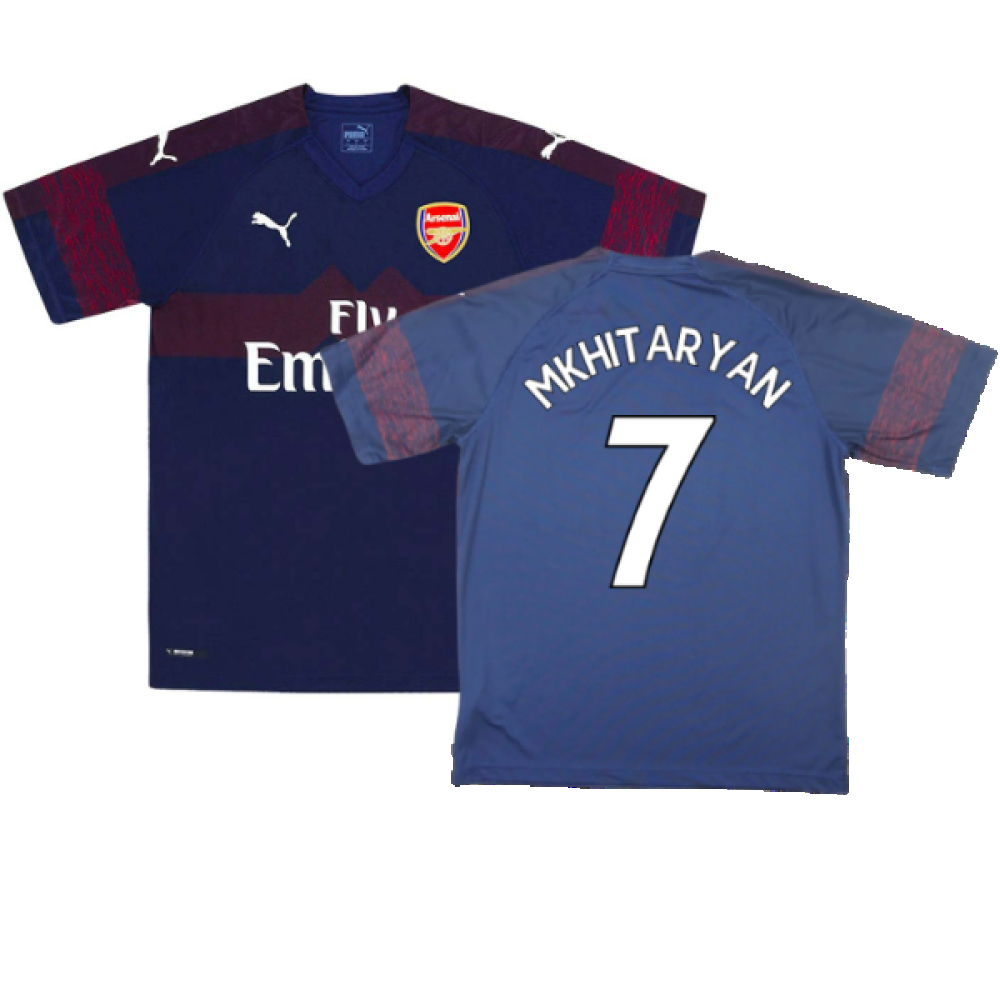 '18-'19 Arsenal Away Shirt (S) (Excellent) (Mkhitaryan 7) Polyester Made By: Puma Men's Navy Small