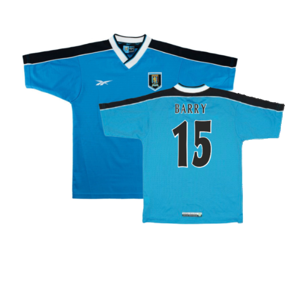 '98-'99 Aston Villa Away Shirt (Xlb) (Excellent) (Barry 15) Kids Polyester Made By: Reebok Unisex Kids Blue Extra Large