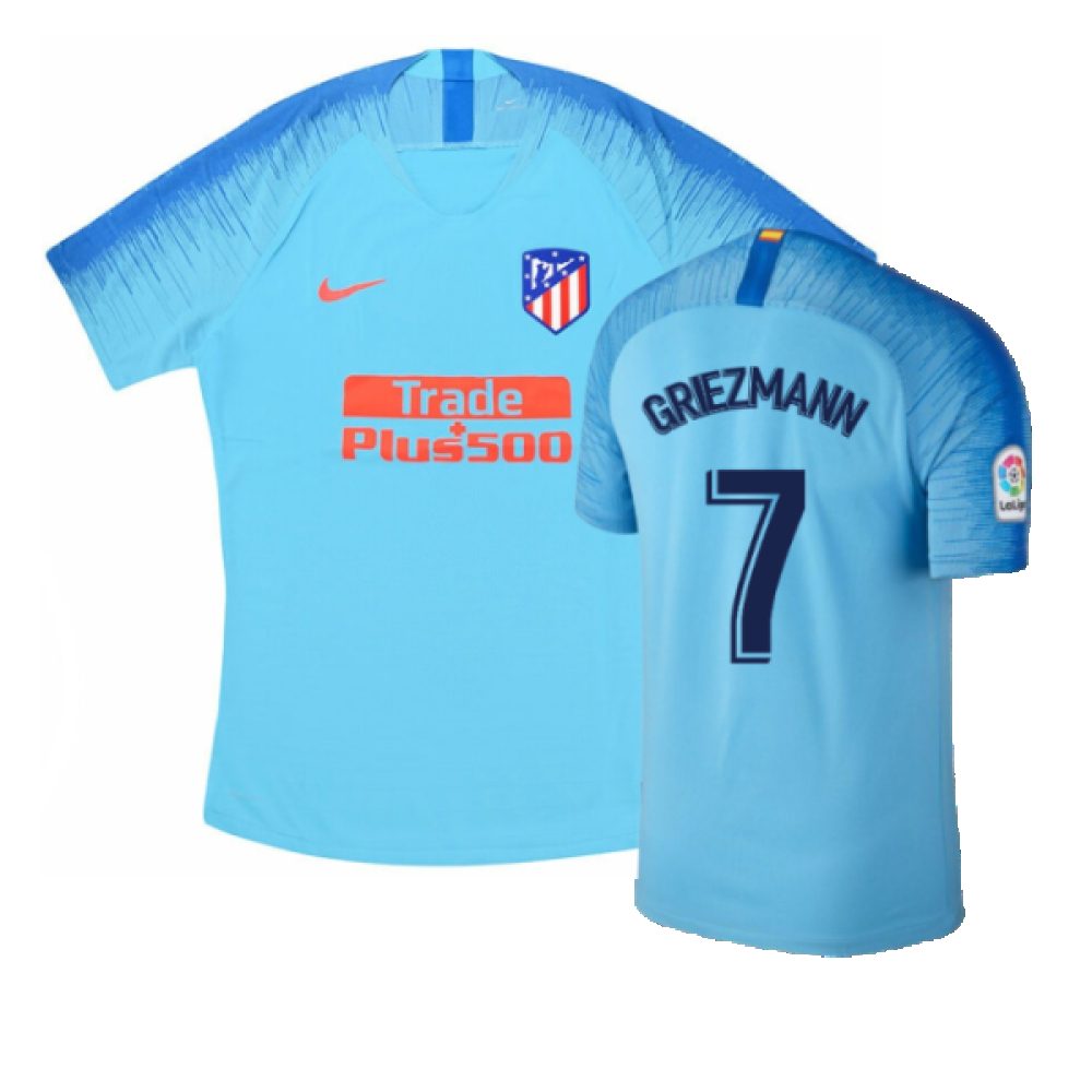 '18-'19 Atletico Madrid Away Shirt (S) (Mint) (Griezmann 7) Polyester Athletico Madrid Made By: Nike Men's Aqua Small