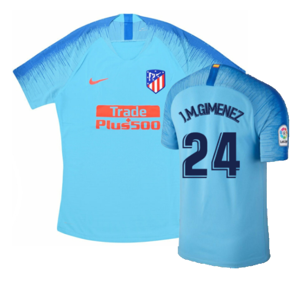 '18-'19 Atletico Madrid Away Shirt (S) (Mint) (J.m.giez 24) Polyester Athletico Madrid Made By: Nike Men's Aqua Small