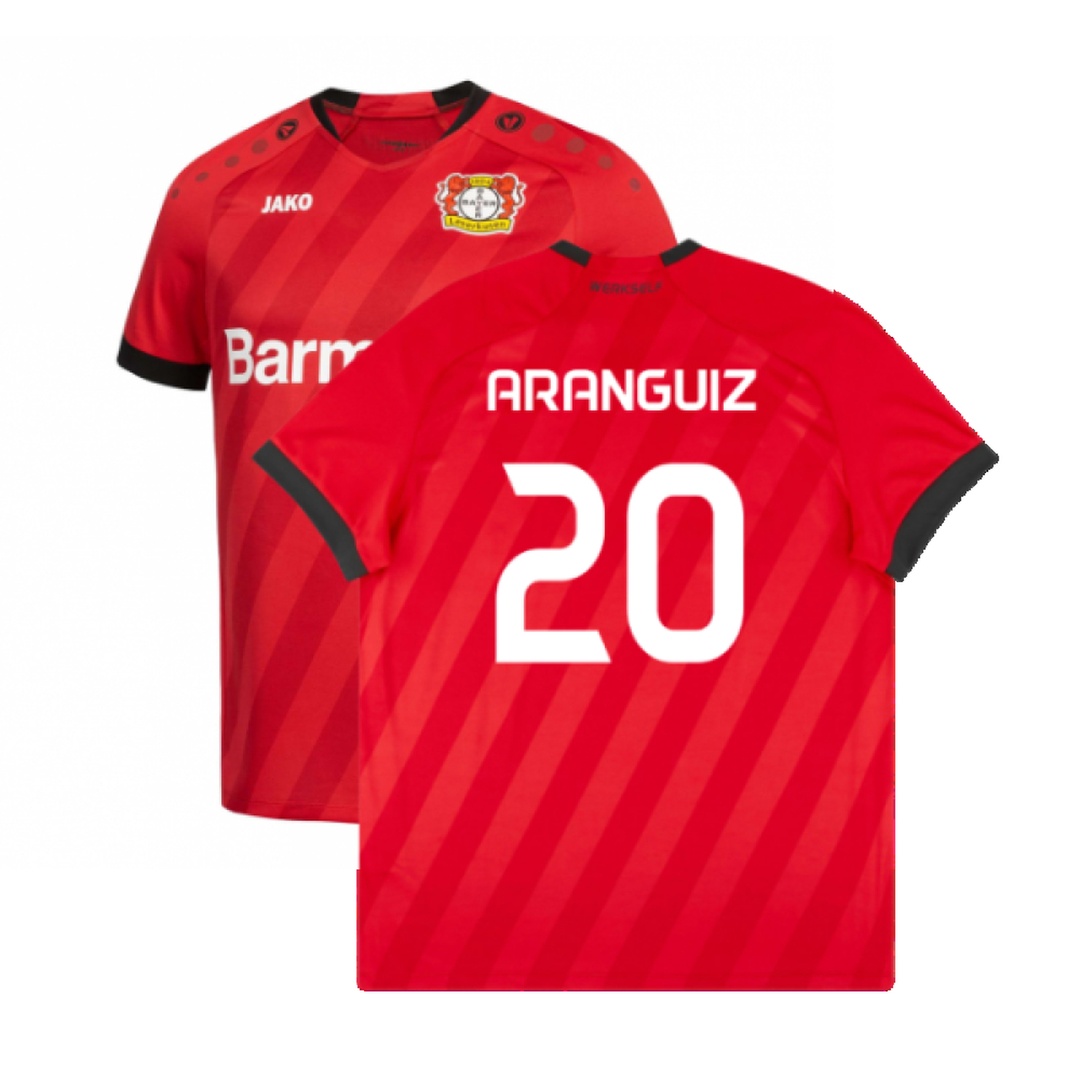 '19-'20 Bayer Leverkusen Home Shirt (Excellent) (Aranguiz 20) Polyester Made By: Jako Men's Red Xxl