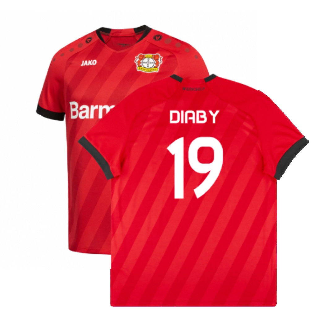 '19-'20 Bayer Leverkusen Home Shirt (Excellent) (Diaby 19) Polyester Made By: Jako Men's Red Xxl