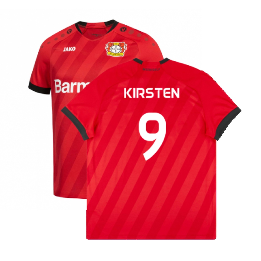 '19-'20 Bayer Leverkusen Home Shirt (Excellent) (Kirsten 9) Polyester Made By: Jako Men's Red Extra Large