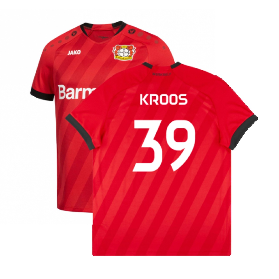 '19-'20 Bayer Leverkusen Home Shirt (Excellent) (Kroos 39) Polyester Made By: Jako Men's Red 3XL